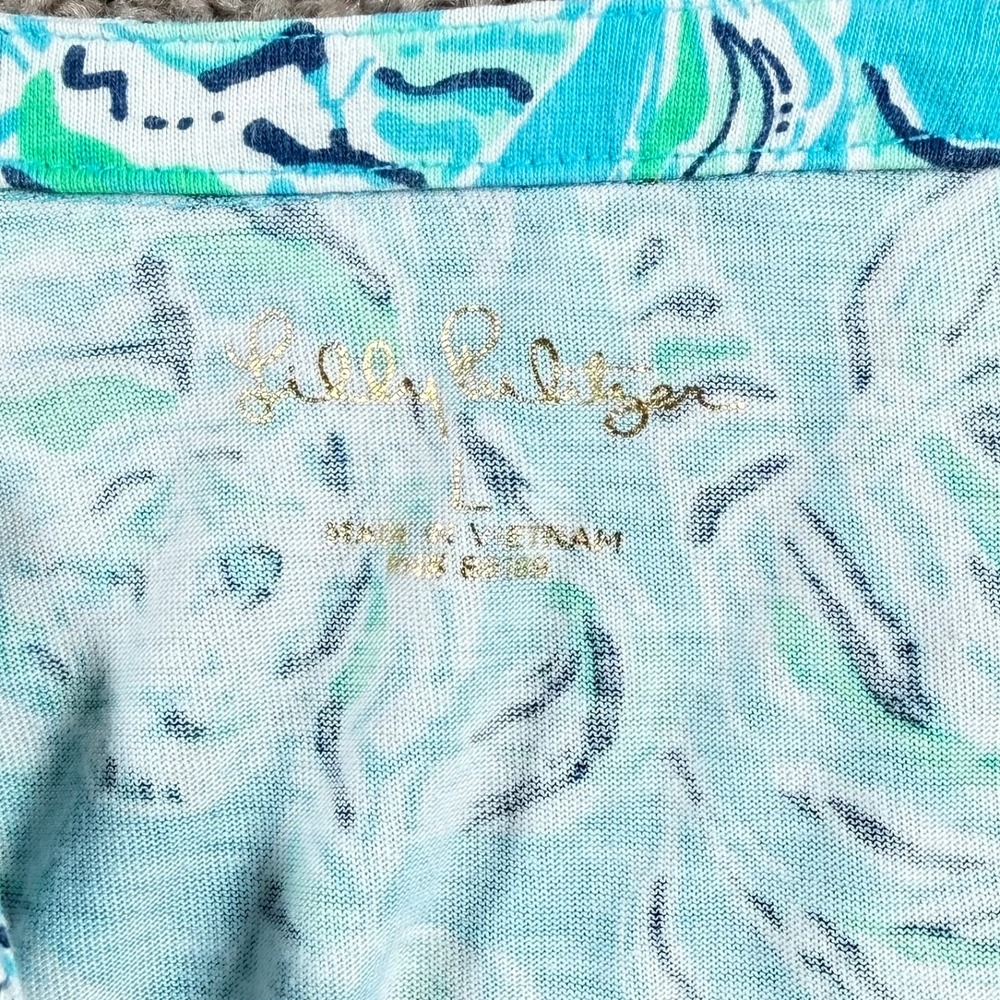 Lilly Pulitzer Tropical Cotton Jersey Dress Large Resortwear vacation coastal - Picture 4 of 10